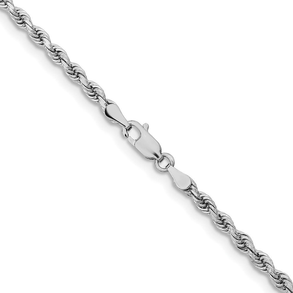 10k White Gold 3.25 mm Diamond-cut Rope Chain (12.99 grams)