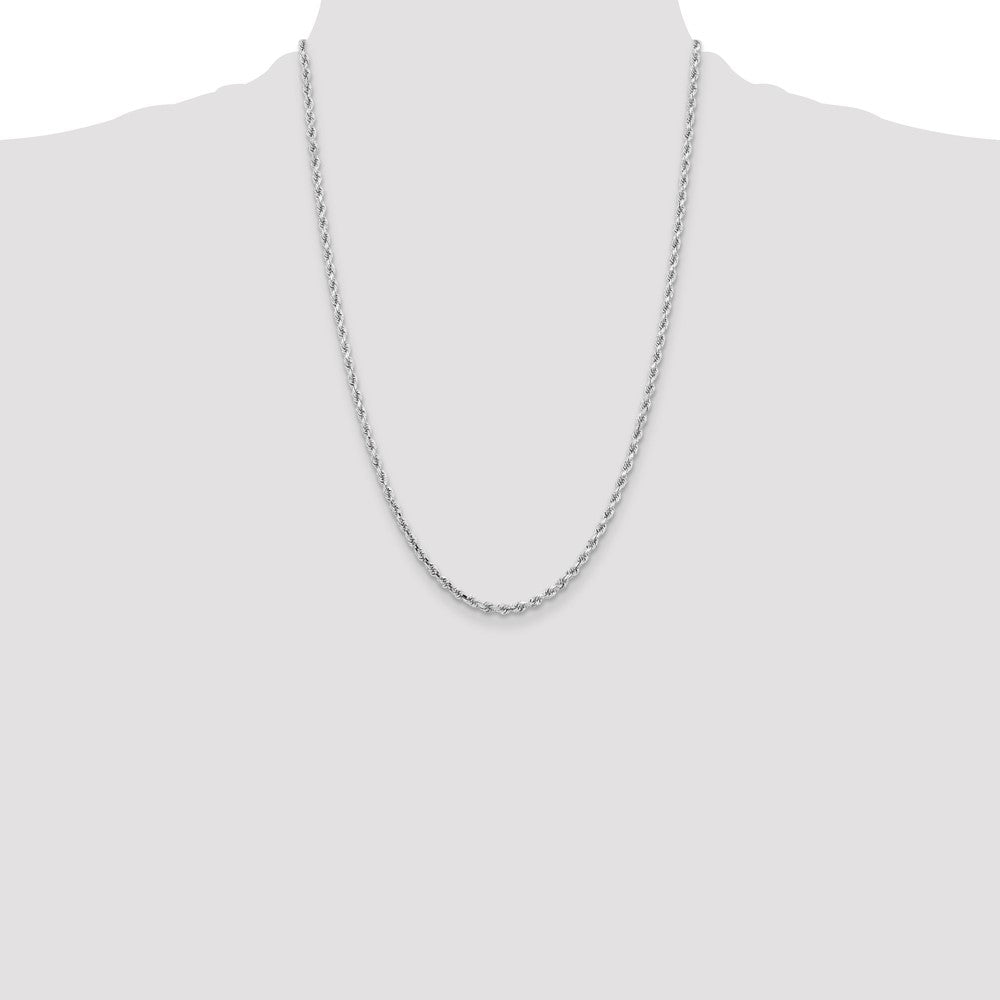 10k White Gold 3.25 mm Diamond-cut Rope Chain (12.99 grams)