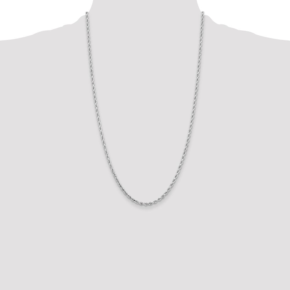 10k White Gold 3.25 mm Diamond-cut Rope Chain (12.99 grams)