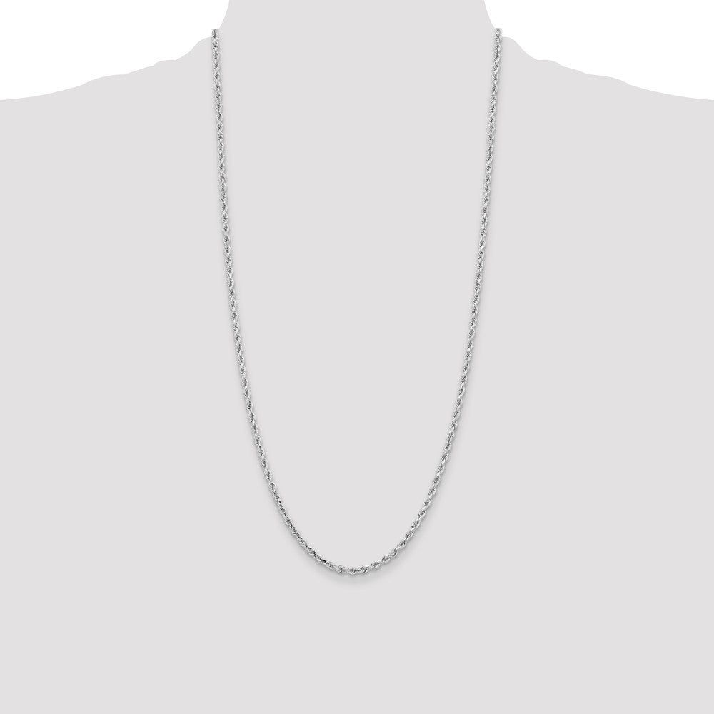 10k White Gold 3.25 mm Diamond-cut Rope Chain (12.99 grams)