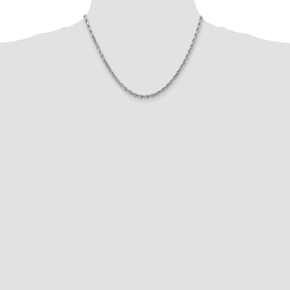 10k White Gold 4 mm Diamond-cut Rope Chain (20.84 grams)