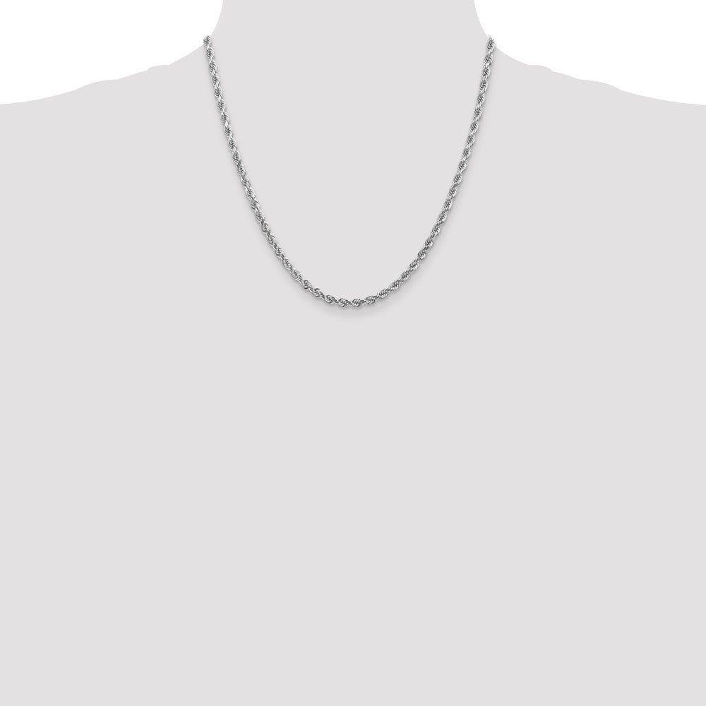 10k White Gold 4 mm Diamond-cut Rope Chain (20.84 grams)