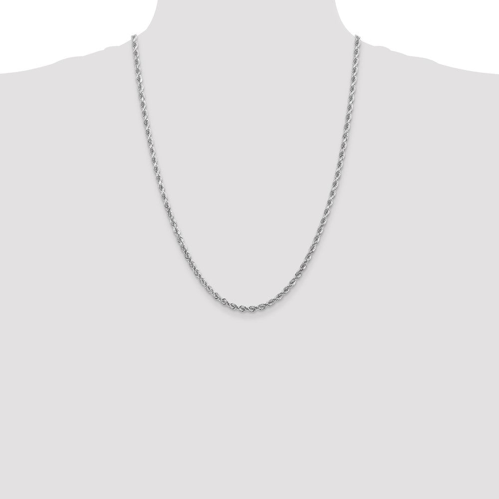 10k White Gold 4 mm Diamond-cut Rope Chain (20.84 grams)