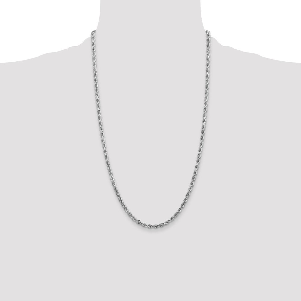 10k White Gold 4 mm Diamond-cut Rope Chain (20.84 grams)