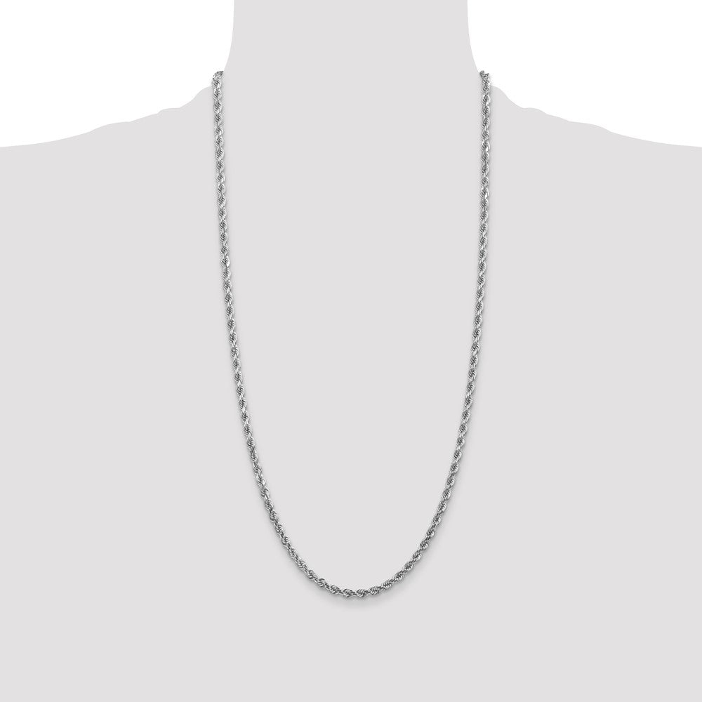 10k White Gold 4 mm Diamond-cut Rope Chain (20.84 grams)