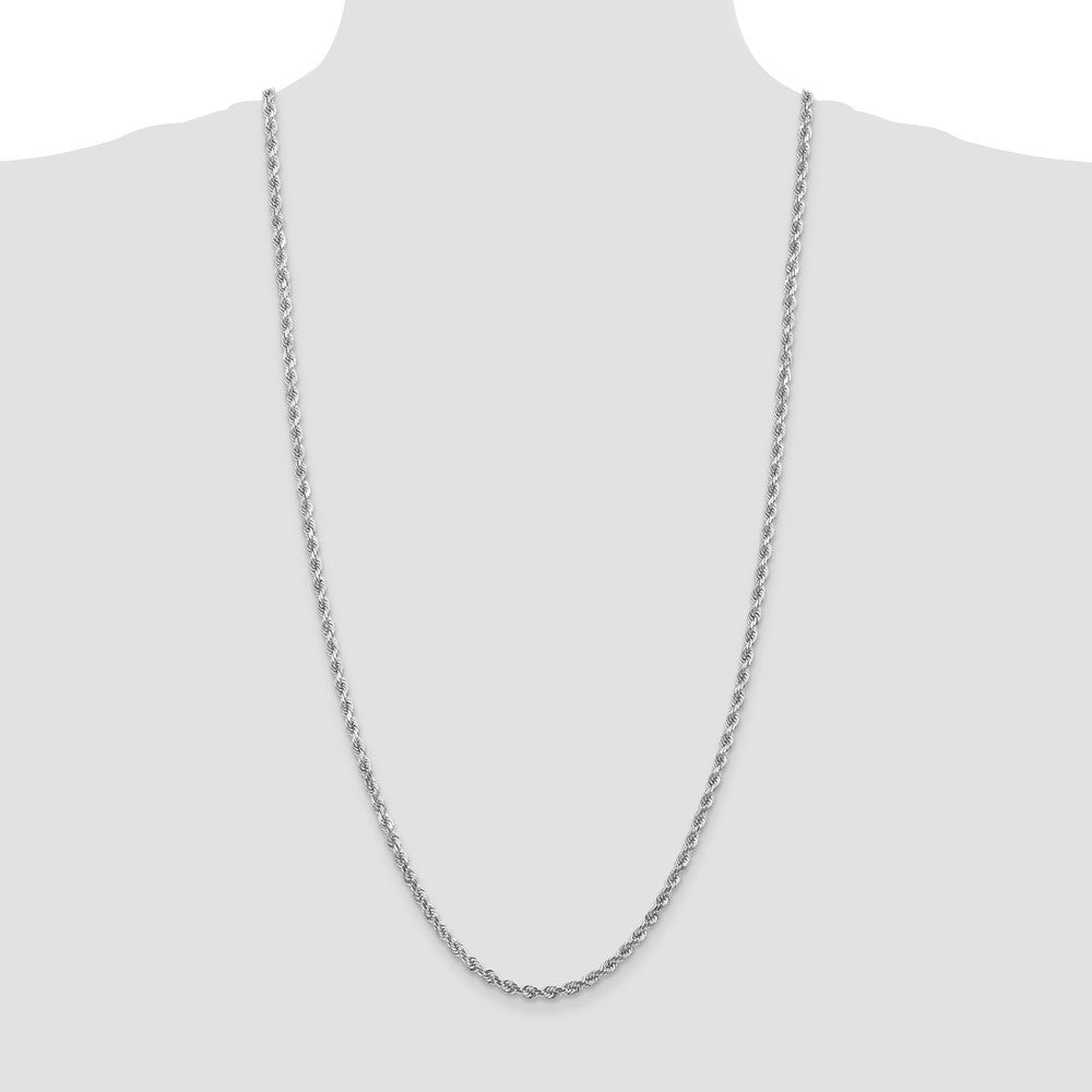 10k White Gold 4 mm Diamond-cut Rope Chain (20.84 grams)