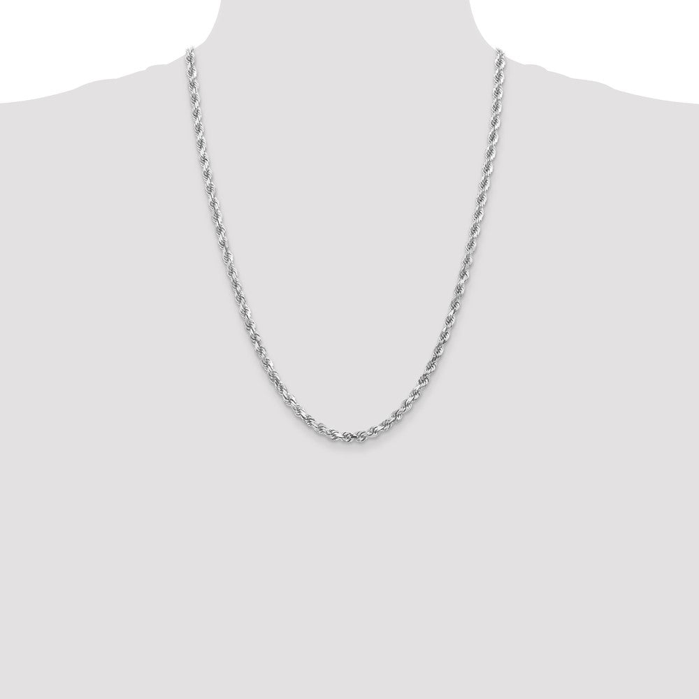 14k White Gold 4.5mm D/C Rope with Lobster Clasp Chain (32.66 grams)