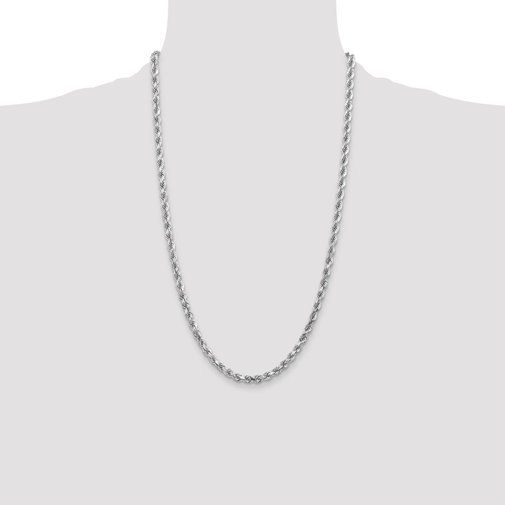 14k White Gold 4.5mm D/C Rope with Lobster Clasp Chain (32.66 grams)