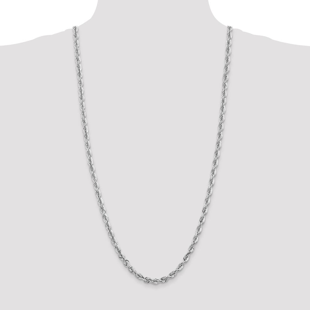 14k White Gold 5.5mm D/C Rope with Lobster Clasp Chain (47.48 grams)