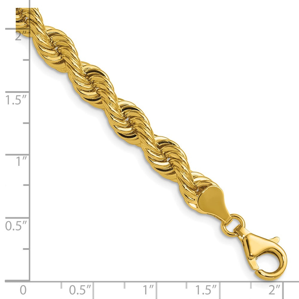 14k 6.7mm Regular Rope Chain Bracelet (30.06 grams)