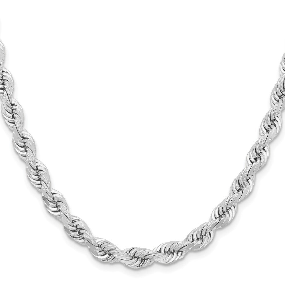 14k WG 6.5mm  D/C Rope with Fancy Lobster Clasp Chain (73.55 grams)