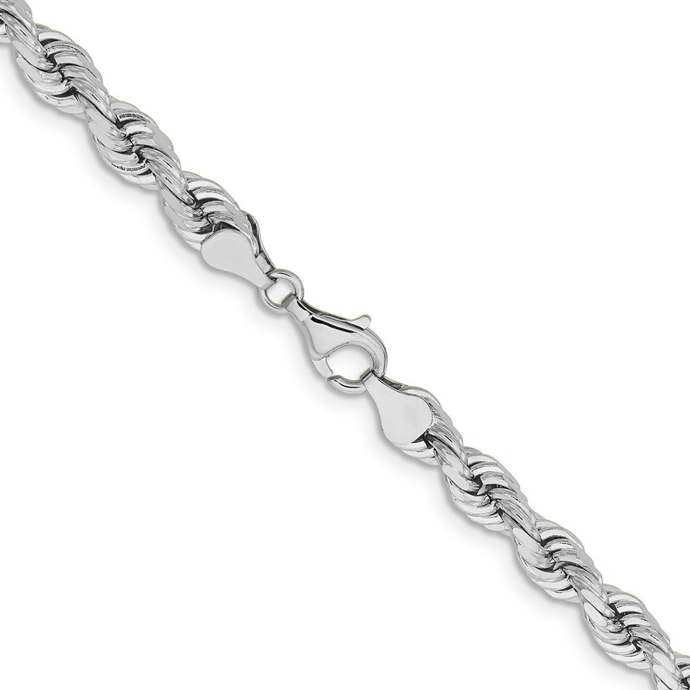 14k WG 6.5mm  D/C Rope with Fancy Lobster Clasp Chain (73.55 grams)