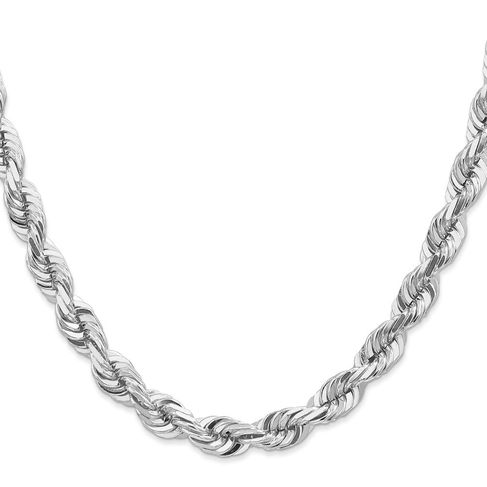 14k WG 7mm  D/C Rope with Fancy Lobster Clasp Chain (84.86 grams)