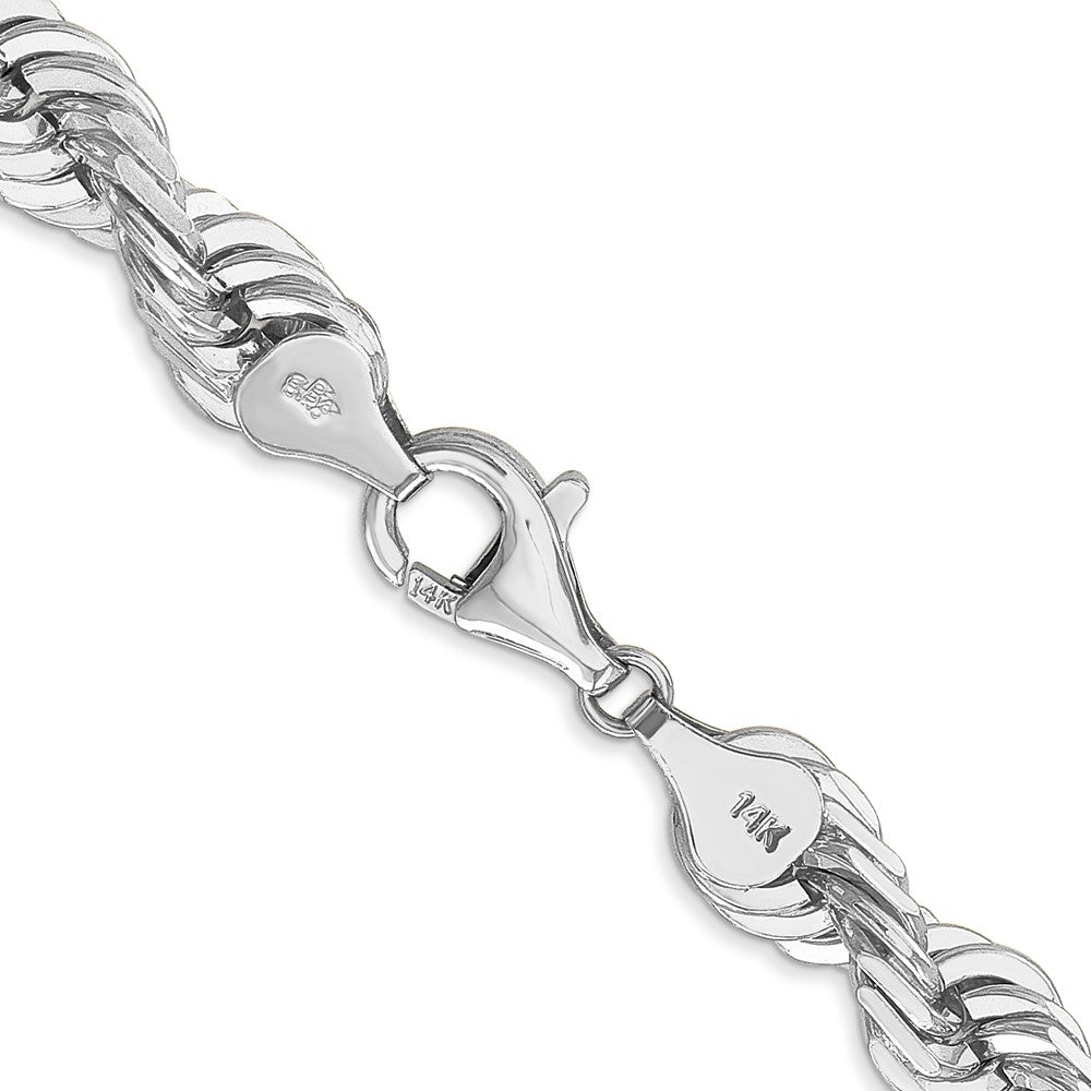 14k WG 7mm  D/C Rope with Fancy Lobster Clasp Chain (84.86 grams)