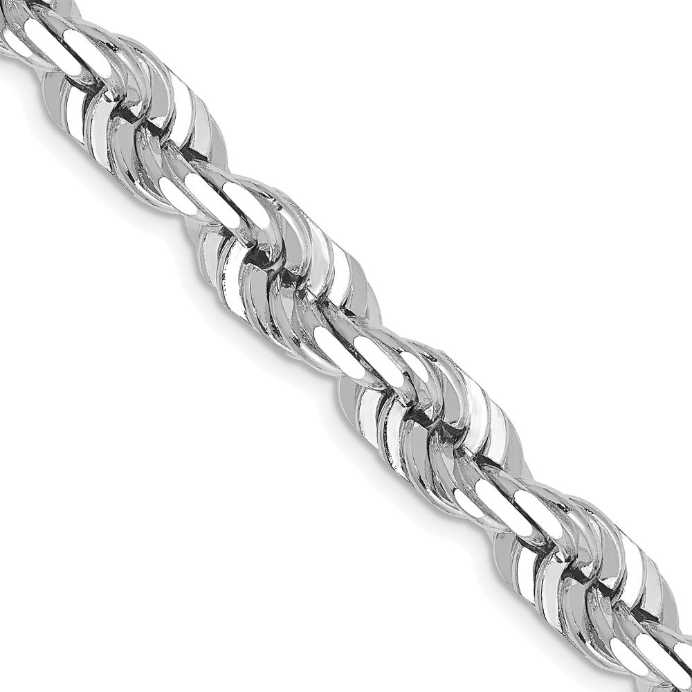 14k WG 7mm  D/C Rope with Fancy Lobster Clasp Chain (84.86 grams)