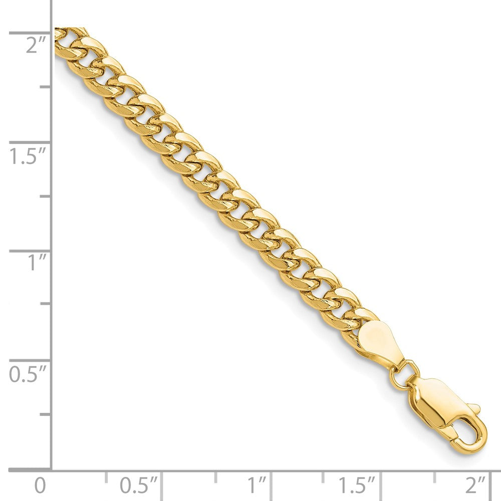 10k 4.5mm Semi-Solid Miami Cuban Chain Bracelet