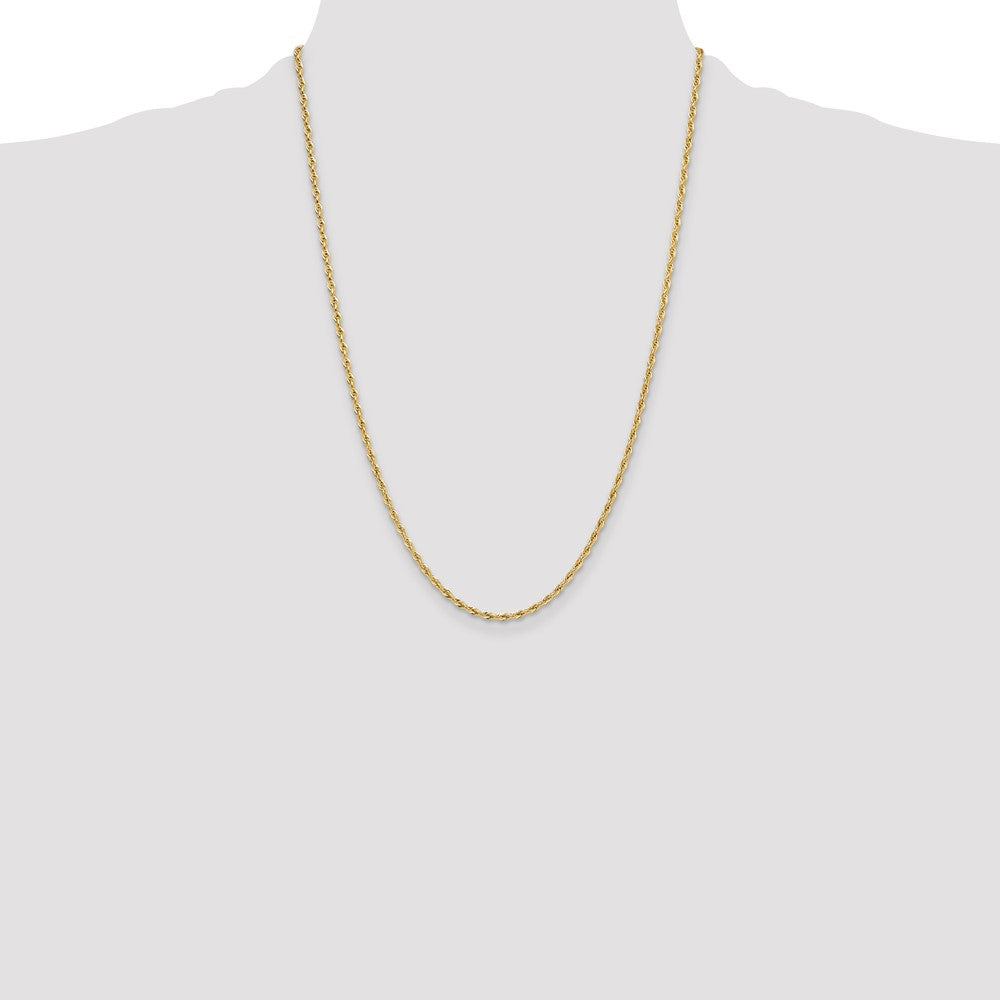 10k 2.5mm Semi-Solid Rope Chain