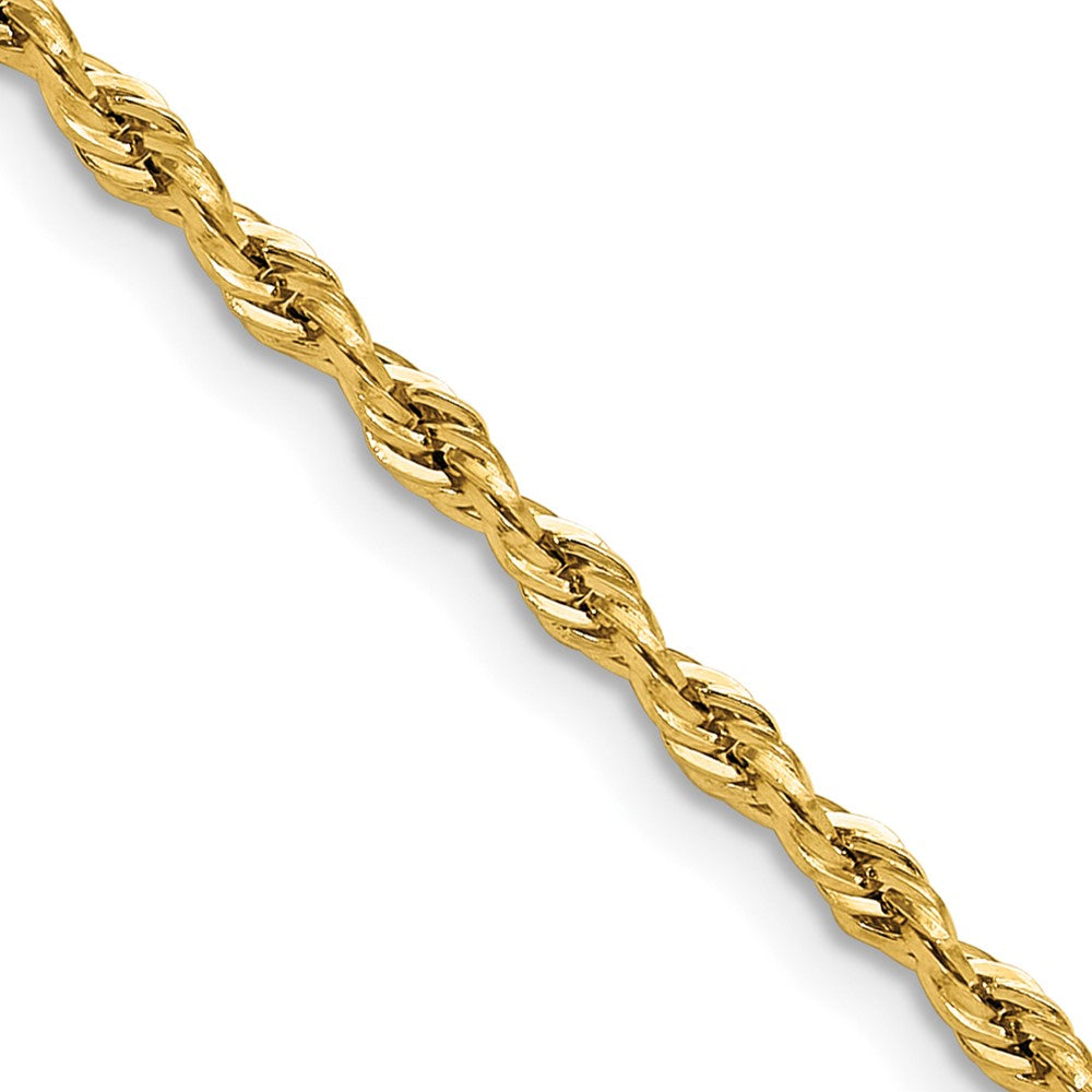 10k 2.5mm Semi-Solid Rope Chain