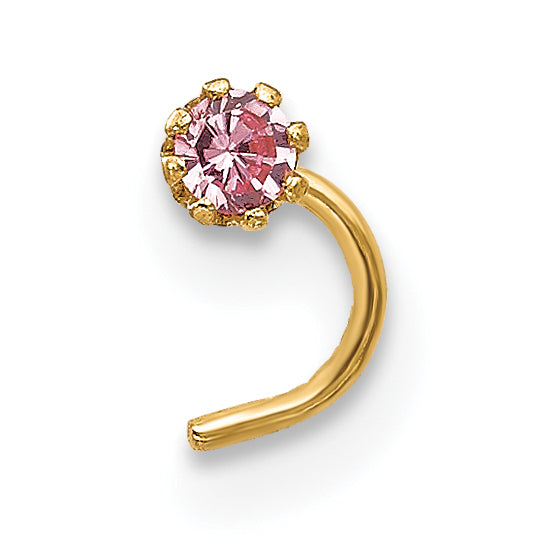 10k Set Of 3 CZ Nose Studs (0.28 grams)