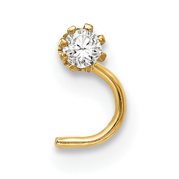 10k Set Of 3 CZ Nose Studs (0.28 grams)