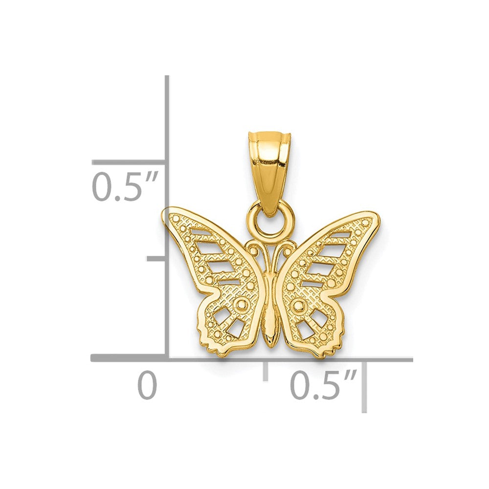 10k Yellow Gold 13 mm Butterfly Charm (0.58 grams)