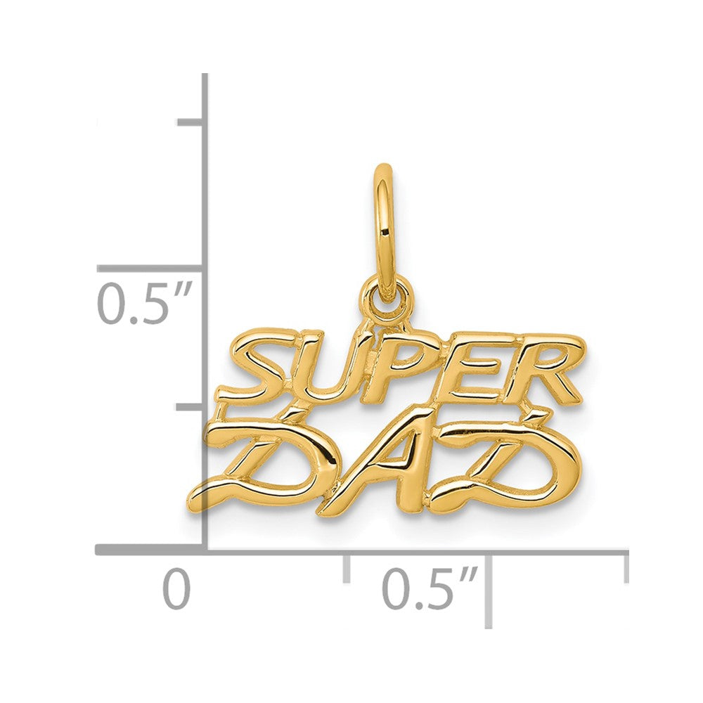 10k Yellow Gold 17 mm SUPER DAD Charm (0.79 grams)