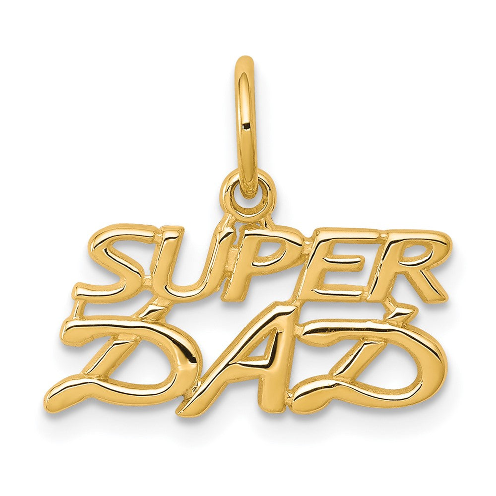 10k Yellow Gold 17 mm SUPER DAD Charm (0.79 grams)