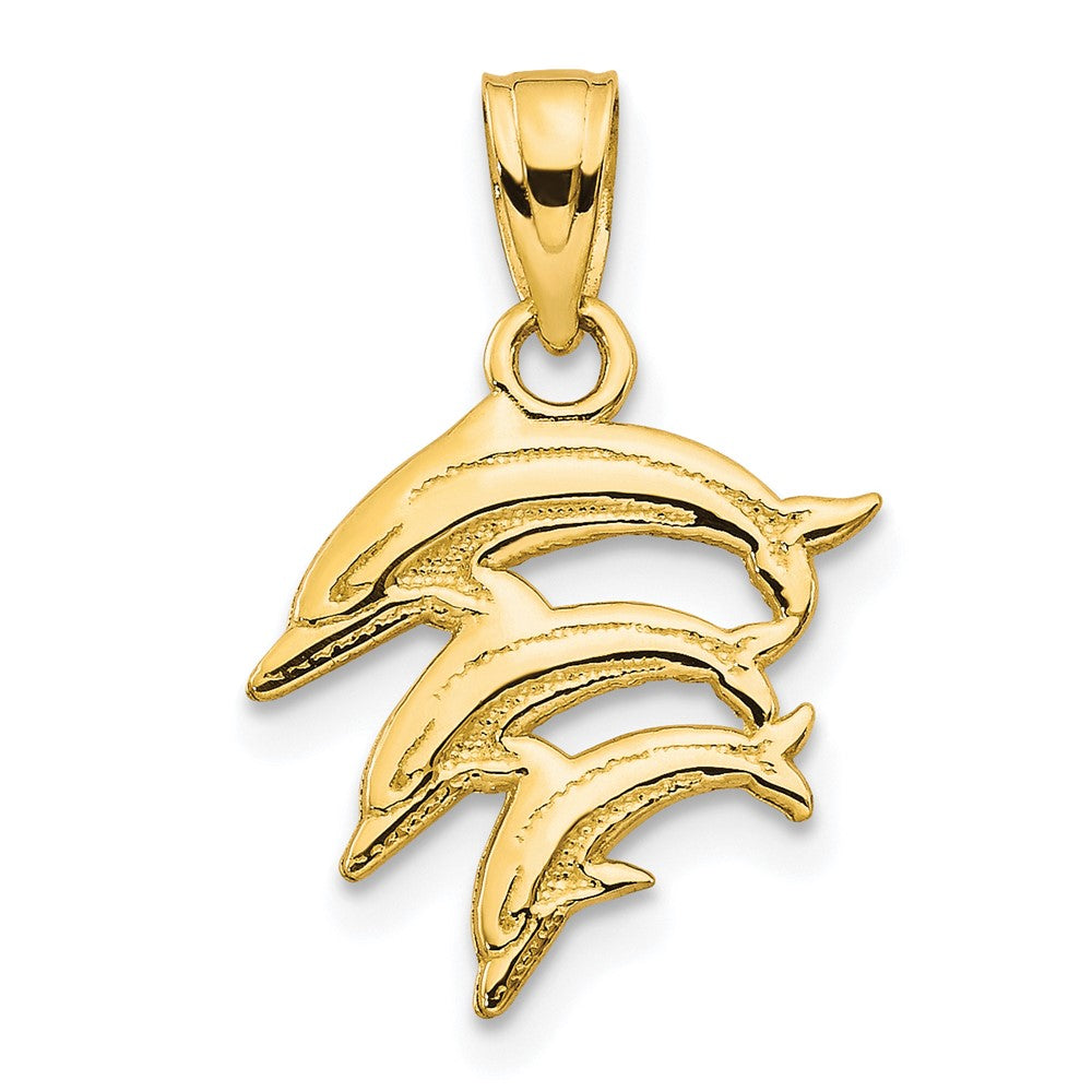 10k Yellow Gold 11 mm Dolphin Charm (0.57 grams)