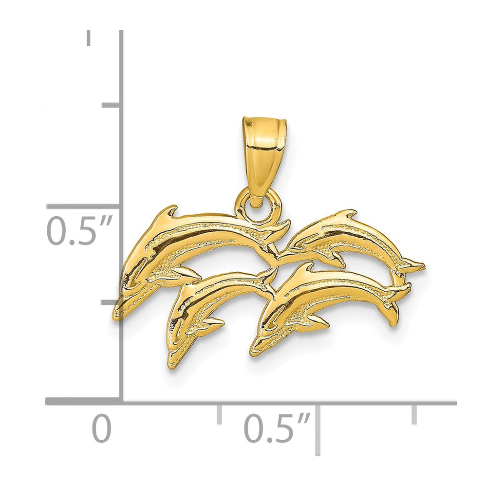 10k Yellow Gold 21 mm Dolphin Charm (0.83 grams)