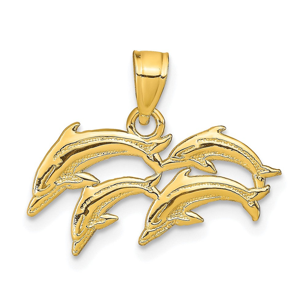 10k Yellow Gold 21 mm Dolphin Charm (0.83 grams)