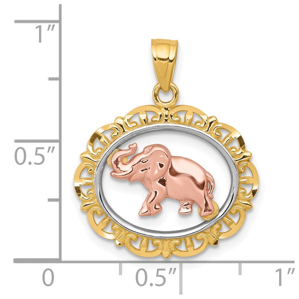 10k Two-tone 21 mm  Elephant Charm (1.13 grams)