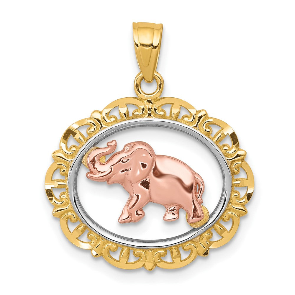 10k Two-tone 21 mm  Elephant Charm (1.13 grams)