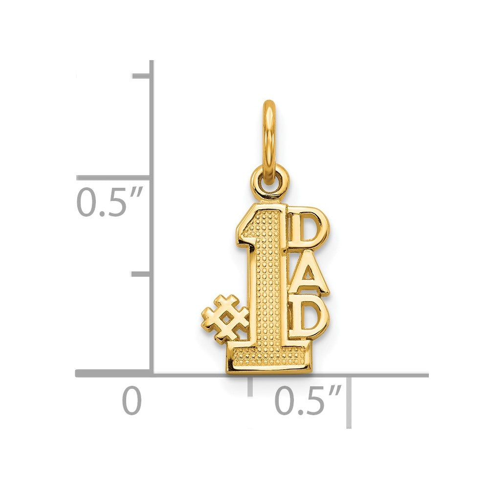 10k Yellow Gold 17 mm #1 DAD Charm (0.52 grams)