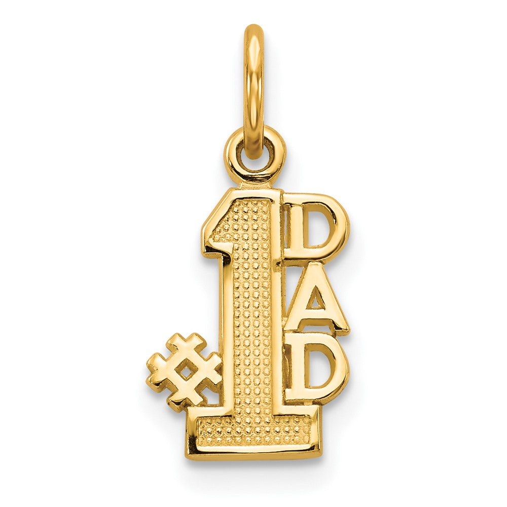 10k Yellow Gold 17 mm #1 DAD Charm (0.52 grams)