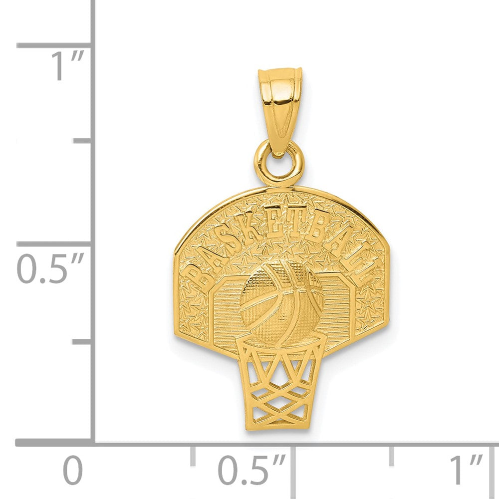 10k Yellow Gold 16 mm Basketball Charm (0.77 grams)