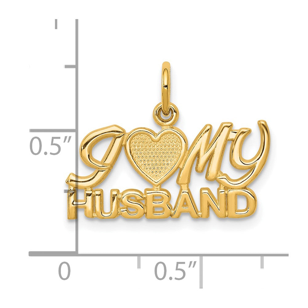 10k Yellow Gold 21 mm I LOVE My HUSBAND Charm (1.13 grams)