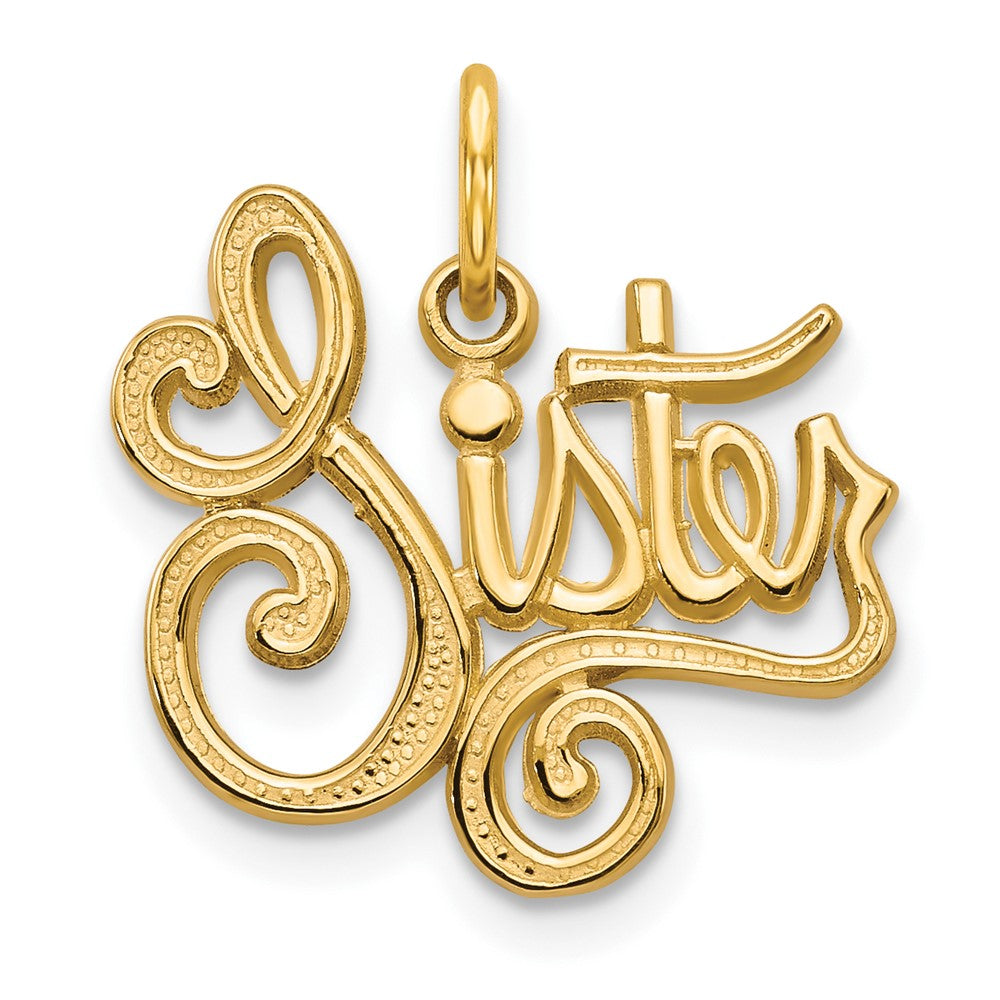 10k Yellow Gold 13 mm SISTER Charm (0.89 grams)