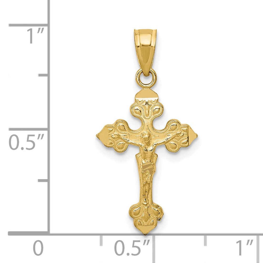 10k Yellow Gold 11 mm Jesus Crucifix Pendant (0.55 grams)