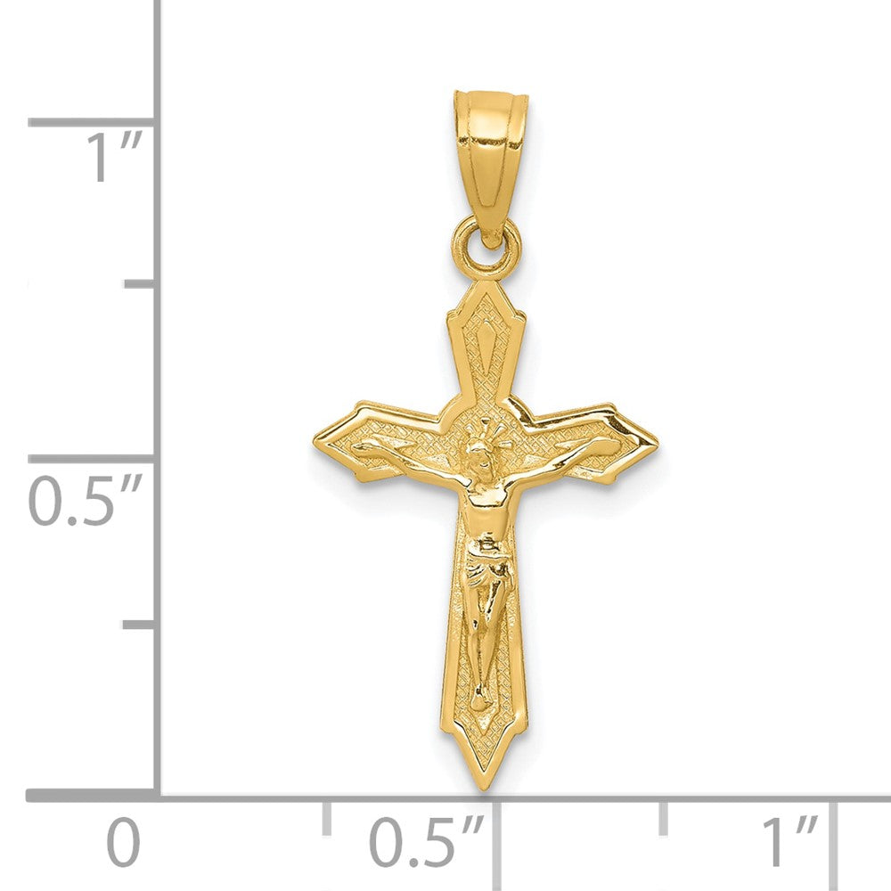 10k Yellow Gold 13 mm Jesus Crucifix Pendant (0.61 grams)