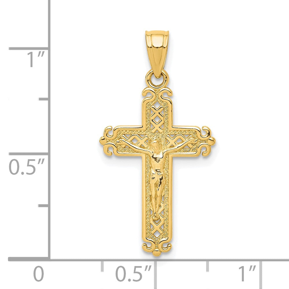 10k Yellow Gold 13 mm Jesus Crucifix Pendant (0.73 grams)