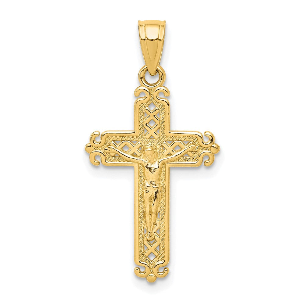 10k Yellow Gold 13 mm Jesus Crucifix Pendant (0.73 grams)