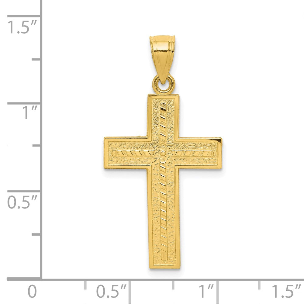 10k Yellow Gold 18 mm Cross Pendant (0.88 grams)