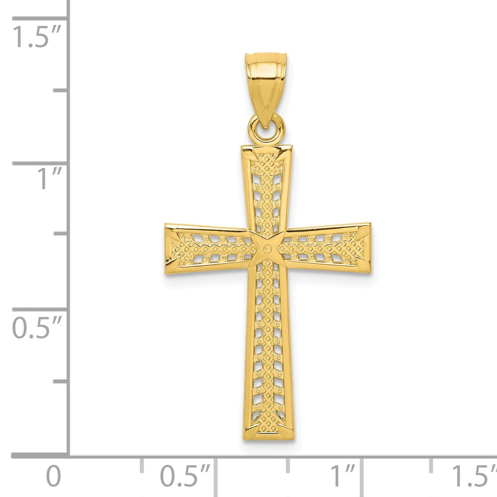 10k Yellow Gold 18 mm Cross Pendant (1.36 grams)