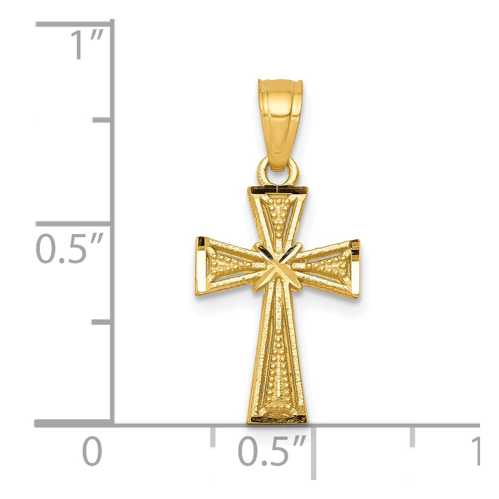 10k Yellow Gold 11 mm Cross Pendant (0.63 grams)