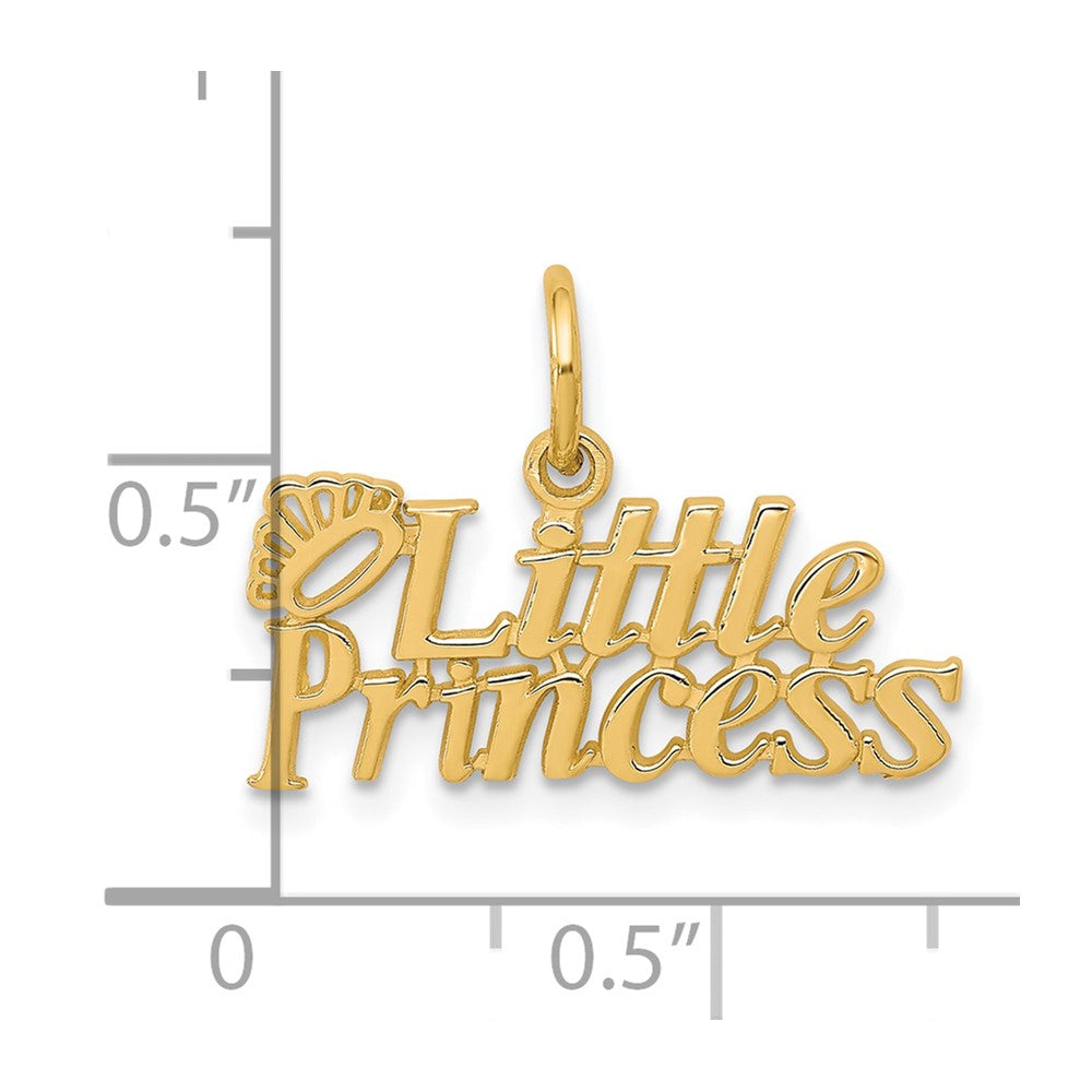 10k Yellow Gold 21 mm LITTLE PRINCESS with Crown Charm (0.86 grams)