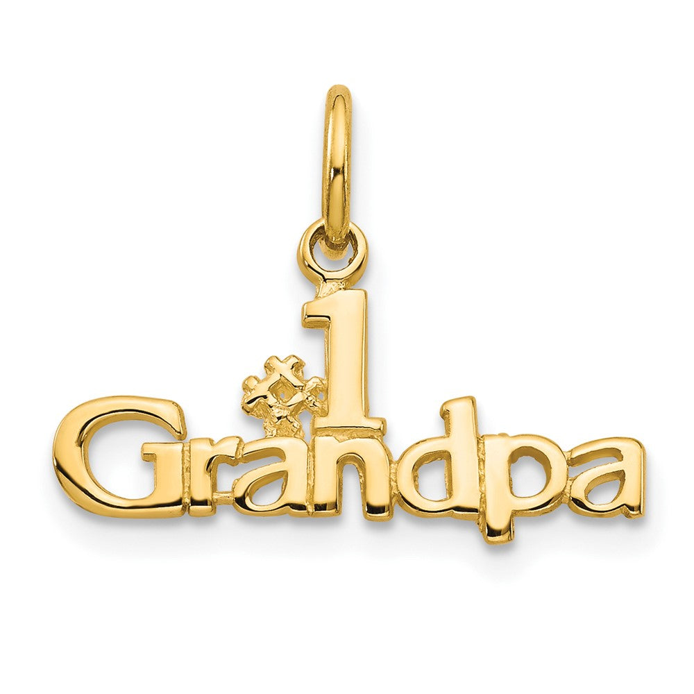 10k Yellow Gold 21 mm #1 GRANDPA Charm (0.58 grams)