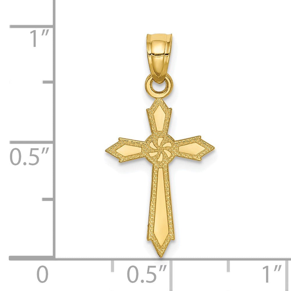 10k Yellow Gold 12 mm Passion Cross Pendant