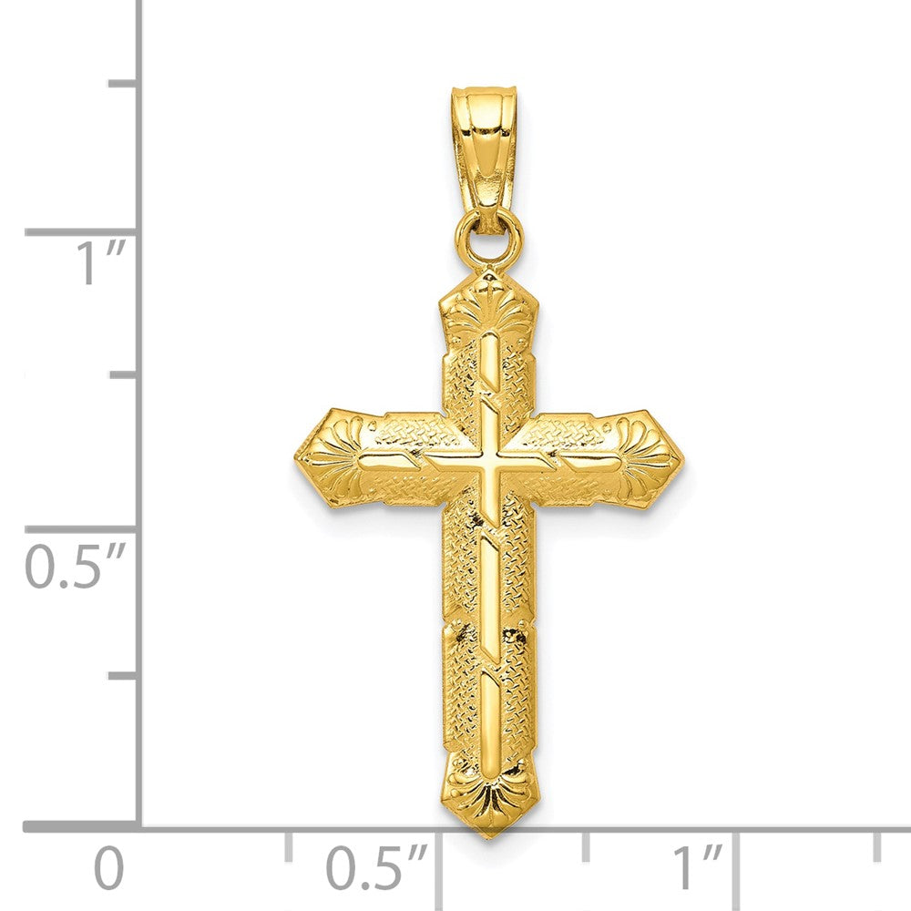 10k Yellow Gold 16 mm Passion Cross Pendant