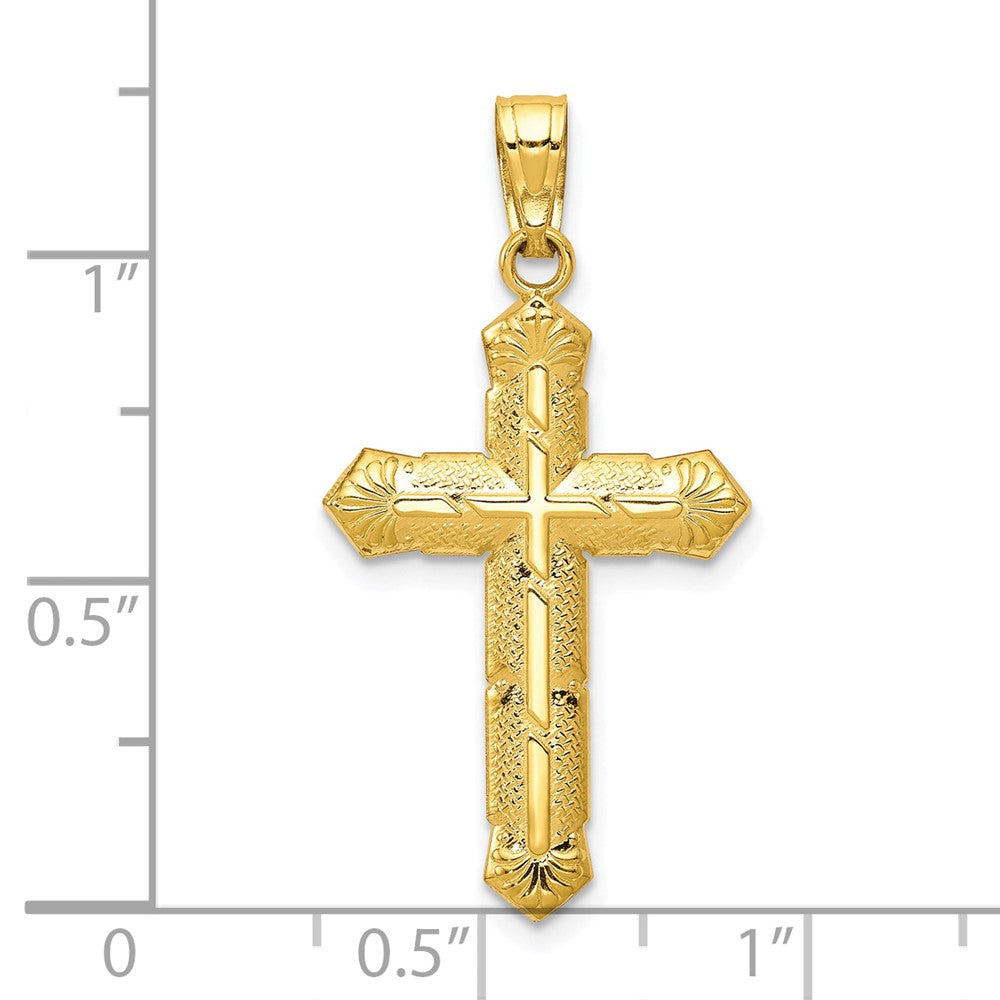 10k Yellow Gold 16 mm Passion Cross Pendant (1.06 grams)