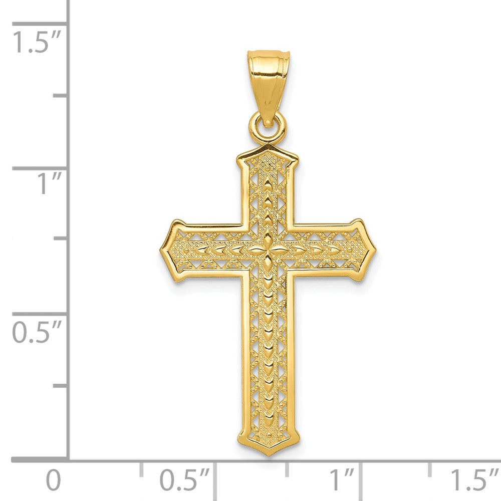 10k Yellow Gold 19 mm Cross Pendant